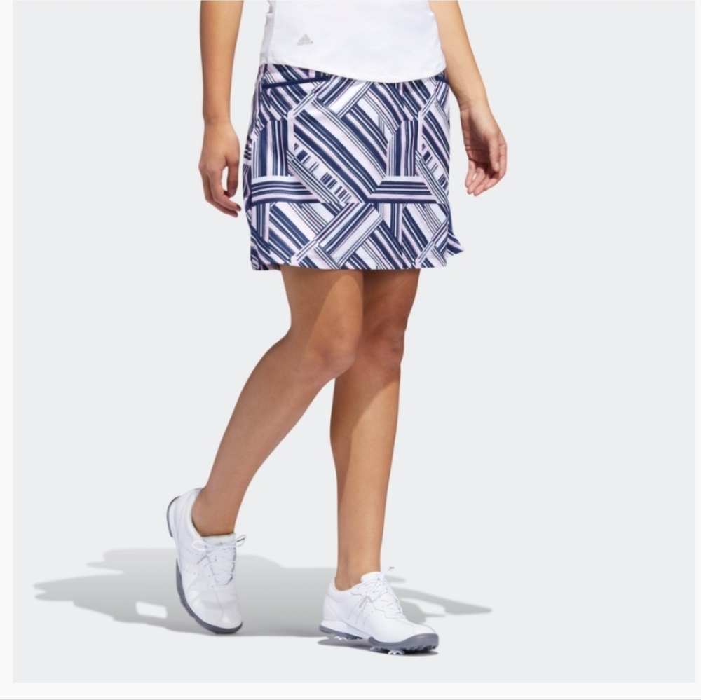Adidas Golf Ultimate‎ Printed Skort Night Indigo/True Pink Women's Size XL